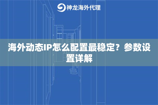 海外动态IP怎么配置最稳定?参数设置详解 海外动态IP怎么配置最稳定?参数设置详解