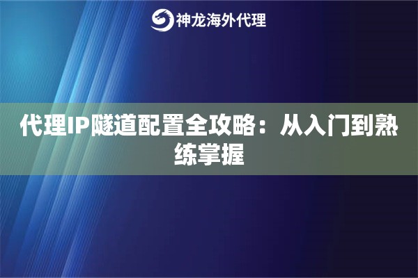 代理IP隧道配置全攻略：从入门到熟练掌握