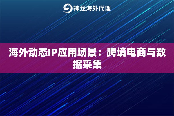 海外动态IP应用场景：跨境电商与数据采集