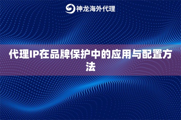 代理IP在品牌保护中的应用与配置方法 代理IP在品牌保护中的应用与配置方法
