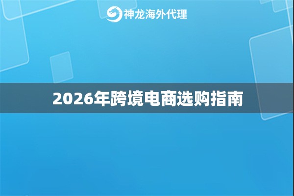 2026年跨境电商选购指南