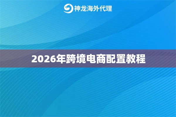 2026年跨境电商配置教程