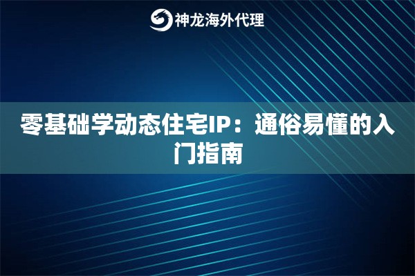零基础学动态住宅IP：通俗易懂的入门指南
