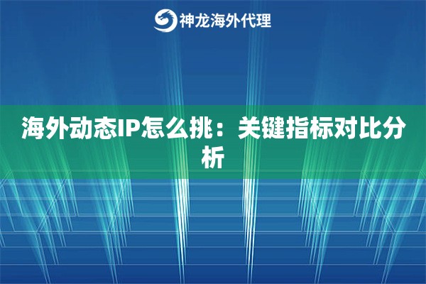 海外动态IP怎么挑:关键指标对比分析 海外动态IP怎么挑:关键指标对比分析
