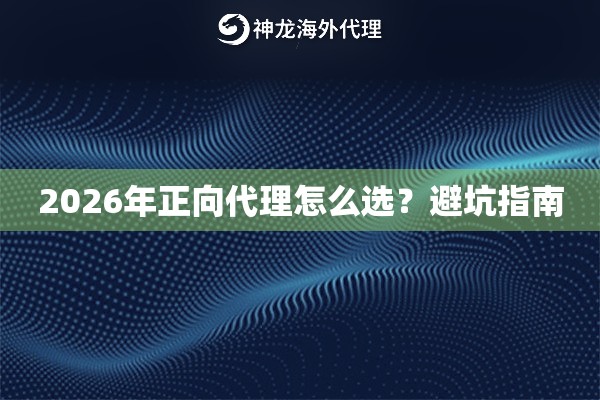 2026年正向代理怎么选？避坑指南