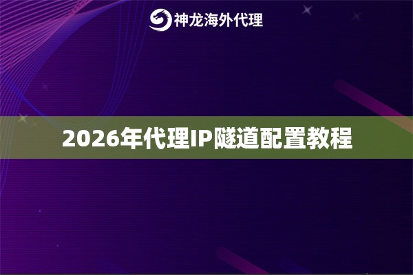 2026年代理IP隧道配置教程