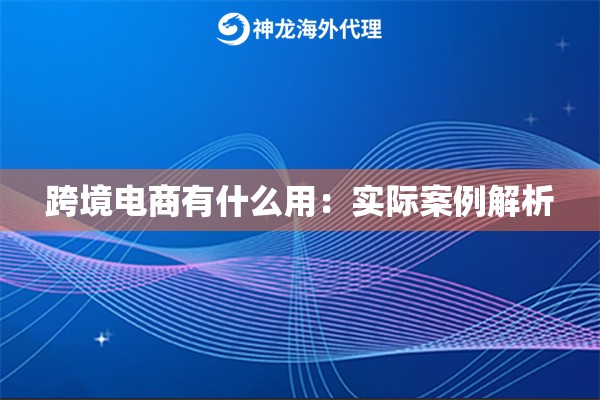 跨境电商有什么用：实际案例解析