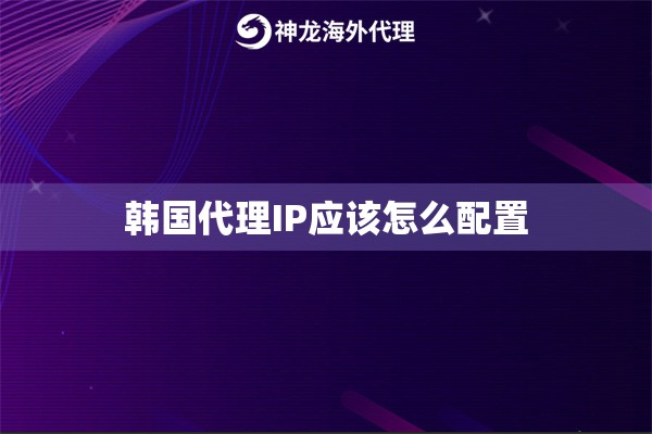 韩国代理IP应该怎么配置