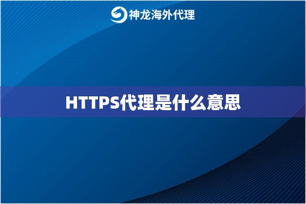 HTTPS代理是什么意思