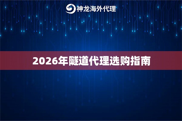 2026年隧道代理选购指南