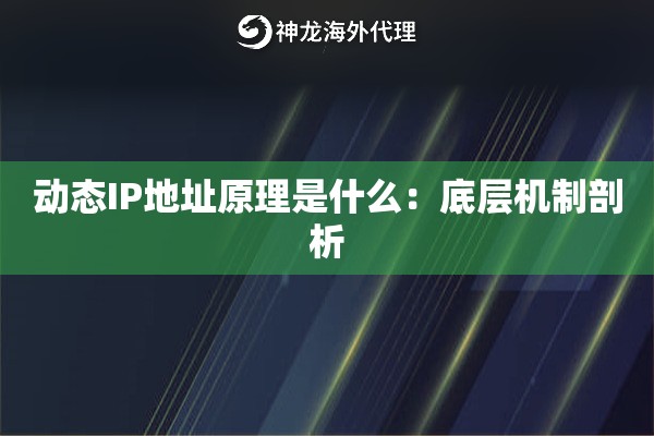 动态IP地址原理是什么：底层机制剖析