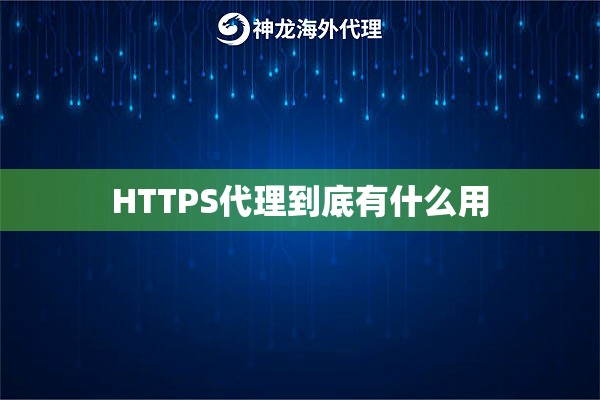 HTTPS代理到底有什么用