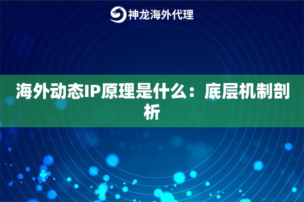 海外动态IP原理是什么：底层机制剖析