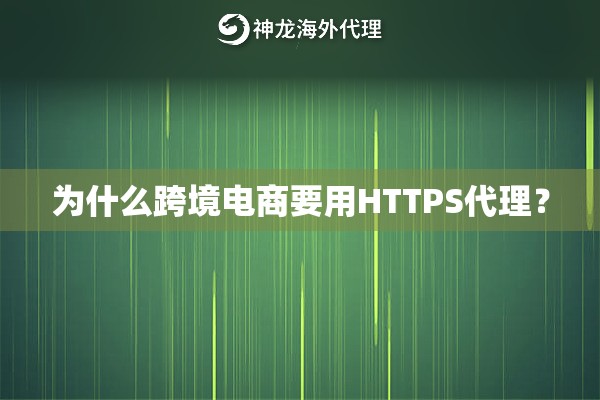 为什么跨境电商要用HTTPS代理? 为什么跨境电商要用HTTPS代理?
