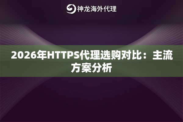 2026年HTTPS代理选购对比：主流方案分析