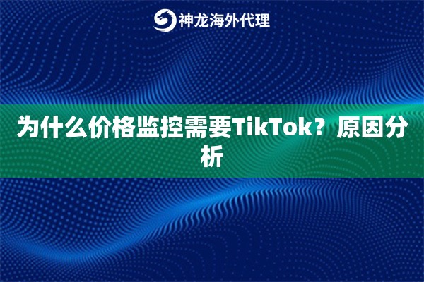 为什么价格监控需要TikTok？原因分析