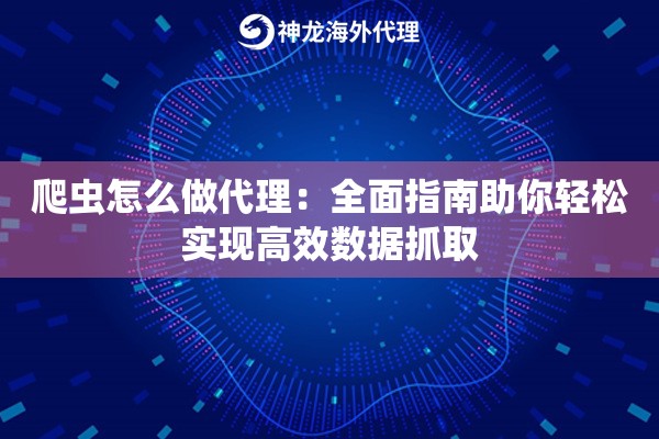 爬虫怎么做代理：全面指南助你轻松实现高效数据抓取