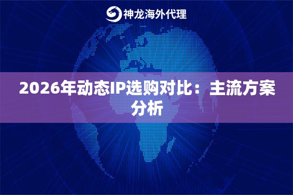 2026年动态IP选购对比:主流方案分析 2026年动态IP选购对比:主流方案分析