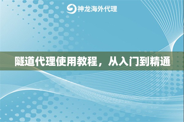 隧道代理使用教程，从入门到精通