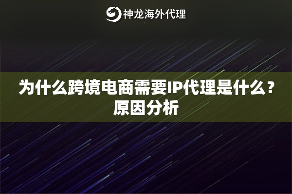 为什么跨境电商需要IP代理是什么？原因分析