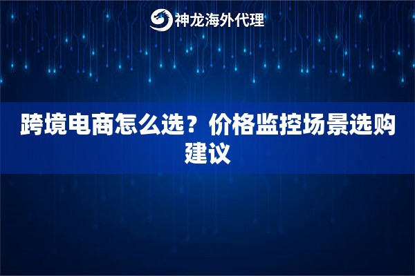 跨境电商怎么选？价格监控场景选购建议