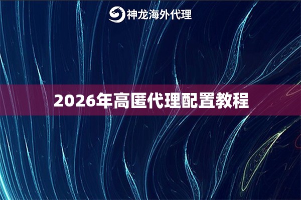 2026年高匿代理配置教程