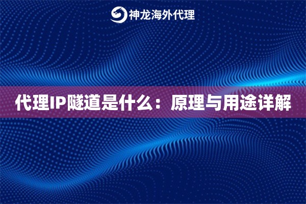 代理IP隧道是什么：原理与用途详解