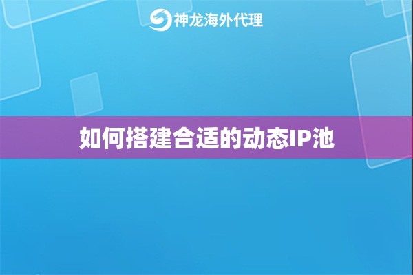 如何搭建合适的动态IP池