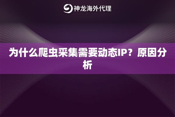 为什么爬虫采集需要动态IP？原因分析