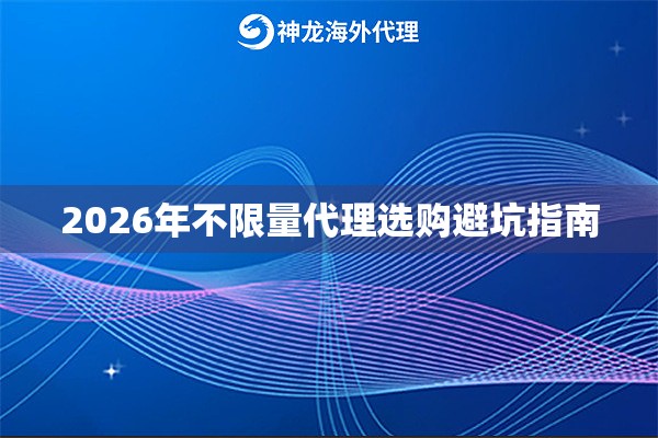 2026年不限量代理选购避坑指南
