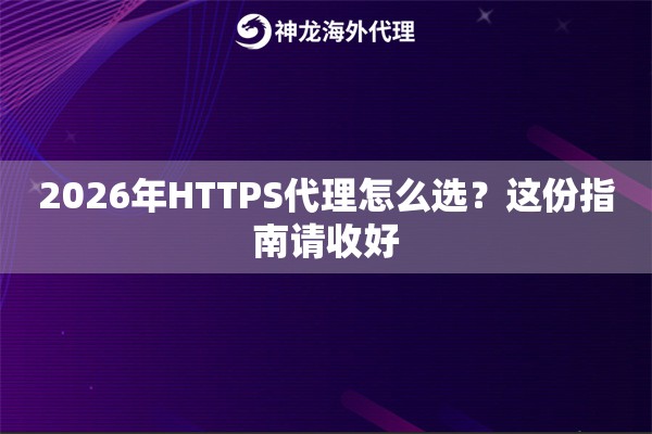 2026年HTTPS代理怎么选？这份指南请收好