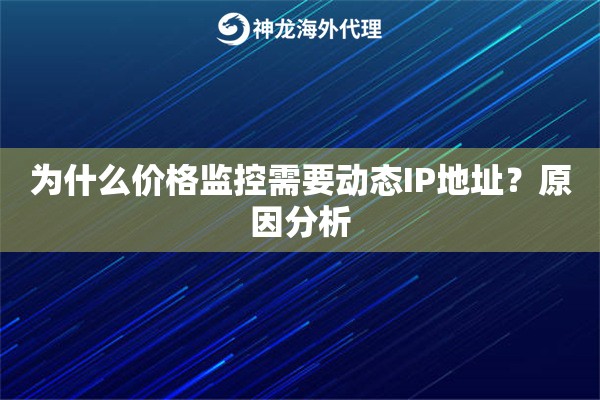 为什么价格监控需要动态IP地址？原因分析