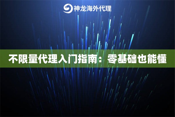 不限量代理入门指南：零基础也能懂