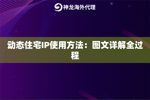 动态住宅IP使用方法：图文详解全过程