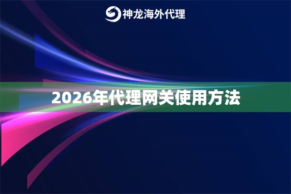 2026年代理网关使用方法 2026年代理网关使用方法