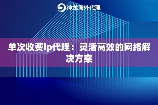 单次收费ip代理：灵活高效的网络解决方案