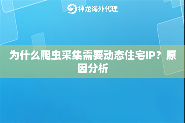 为什么爬虫采集需要动态住宅IP？原因分析
