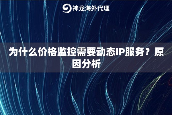 为什么价格监控需要动态IP服务？原因分析