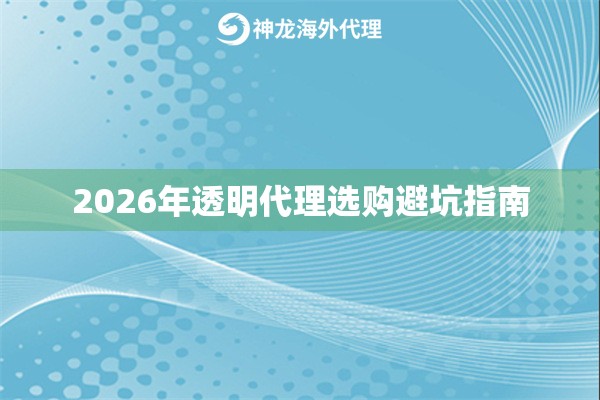 2026年透明代理选购避坑指南