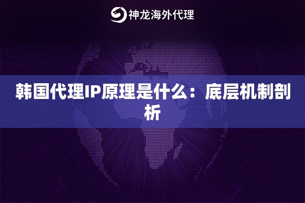 韩国代理IP原理是什么：底层机制剖析
