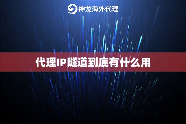 代理IP隧道到底有什么用