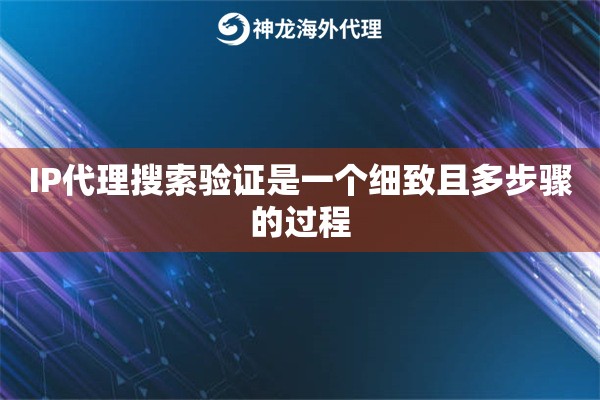 IP代理搜索验证是一个细致且多步骤的过程