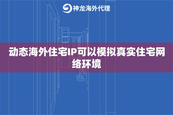 动态海外住宅IP可以模拟真实住宅网络环境