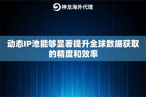 动态IP池能够显著提升全球数据获取的精度和效率