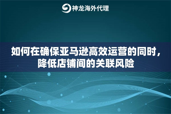如何在确保亚马逊高效运营的同时，降低店铺间的关联风险