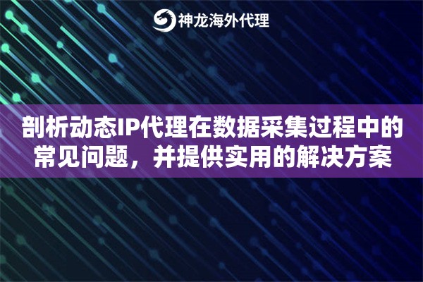 剖析动态IP代理在数据采集过程中的常见问题，并提供实用的解决方案