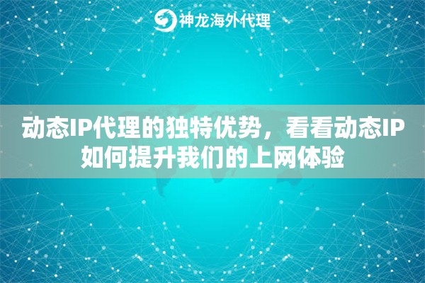 动态IP代理的独特优势，看看动态IP如何提升我们的上网体验