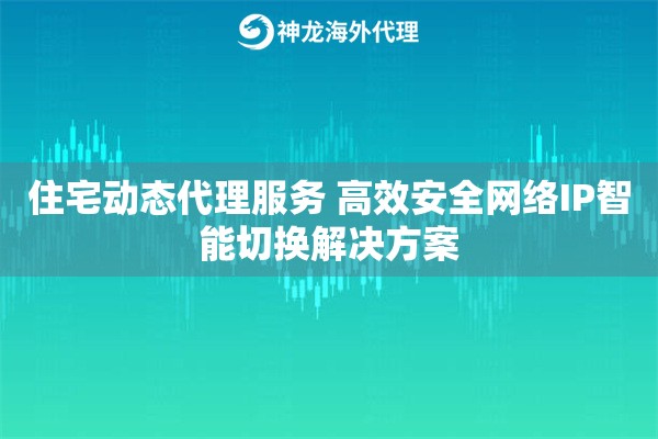 住宅动态代理服务 高效安全网络IP智能切换解决方案