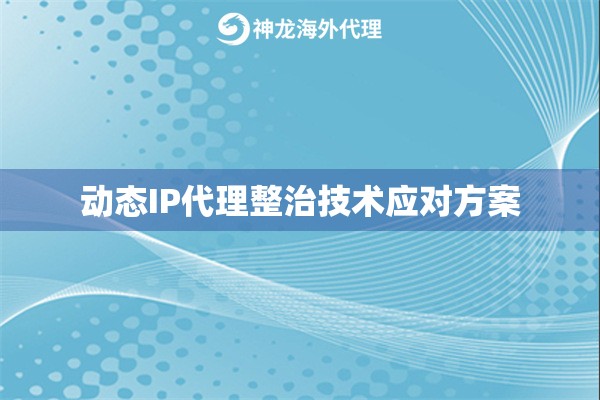动态IP代理整治技术应对方案
