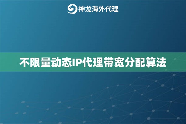 不限量动态IP代理带宽分配算法